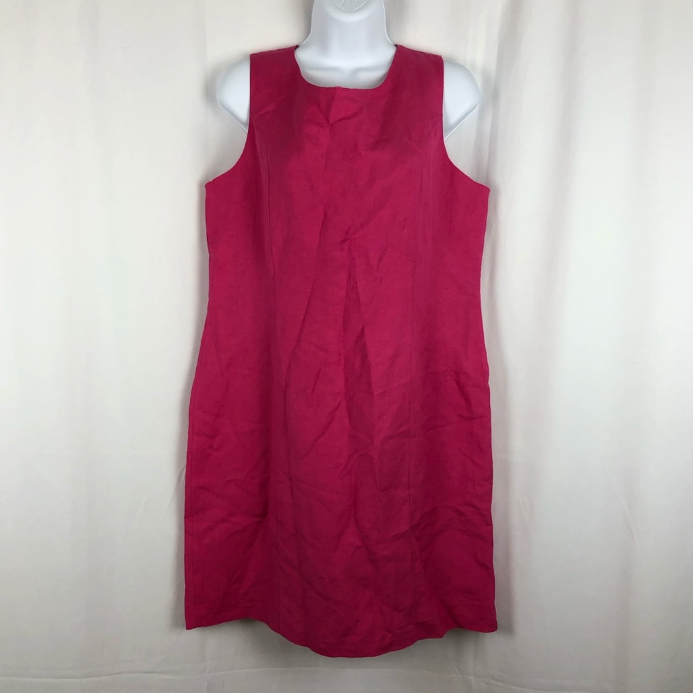 Chadwick’s Linen blend sleeveless sheath dress 12P
